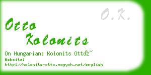 otto kolonits business card